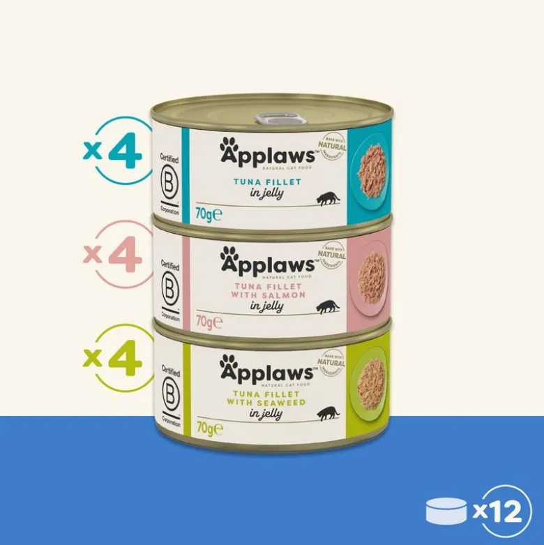Mixpakke: 12 x 70 g Applaws dåser
