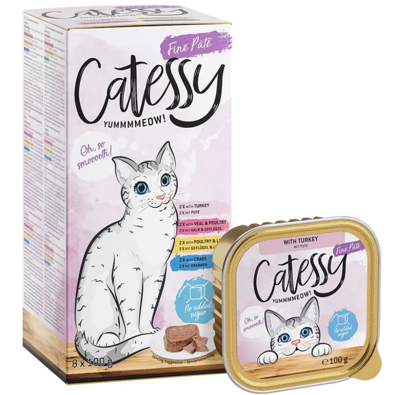 Mix-pakke: 8 x 100 g Catessy bakker