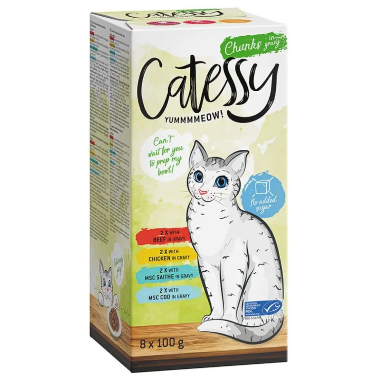 Mix-pakke: 32 x 100 g Catessy bakker