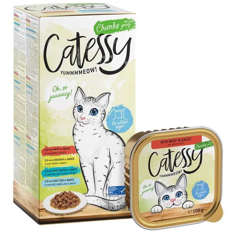 Mix-pakke: 32 x 100 g Catessy bakker