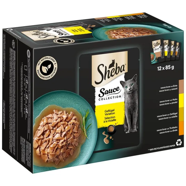 Multipakke Sheba varianter i portionsposer 12 x 85 g