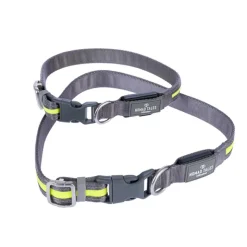 Nomad Tales Spirit USB LED nylonhalsbånd, neongul & grå