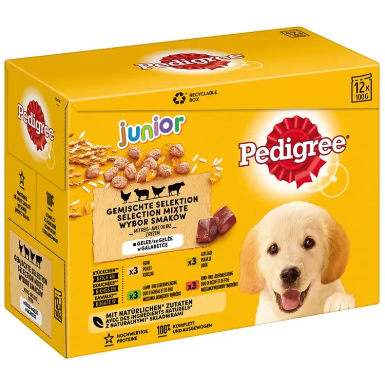 Pedigree Junior portionsposer blandet pakke