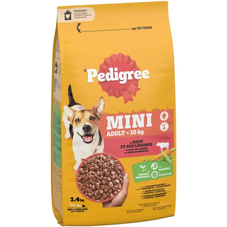 Pedigree Mini Adult <10 kg med okse og grøntsager