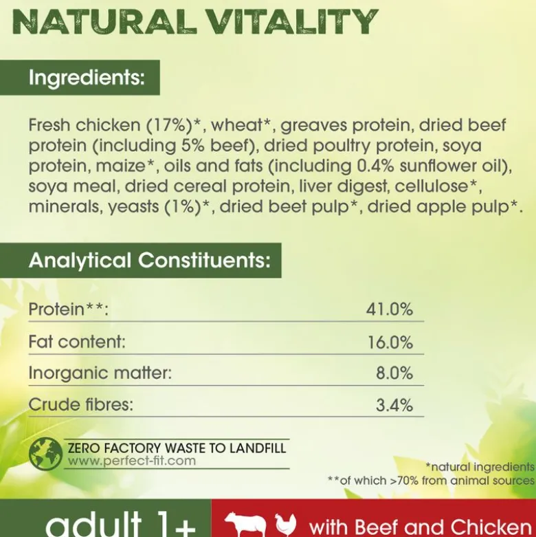 Perfect Fit Natural Vitality Adult 1+ Okse & Kylling