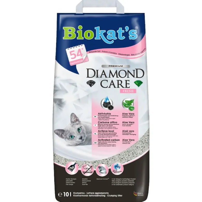 Prøvepakke: 10 l Biokat´s DIAMOND CARE Fresh + 10 l Classic kattegrus