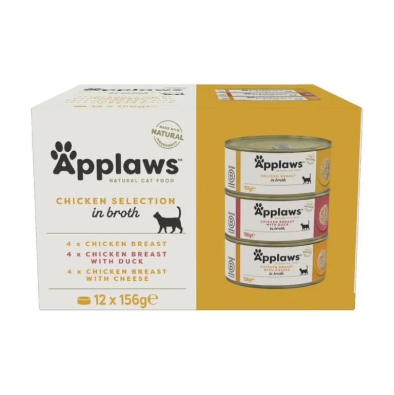 Prøvepakke: 12 x 156 g Applaws i bouillon