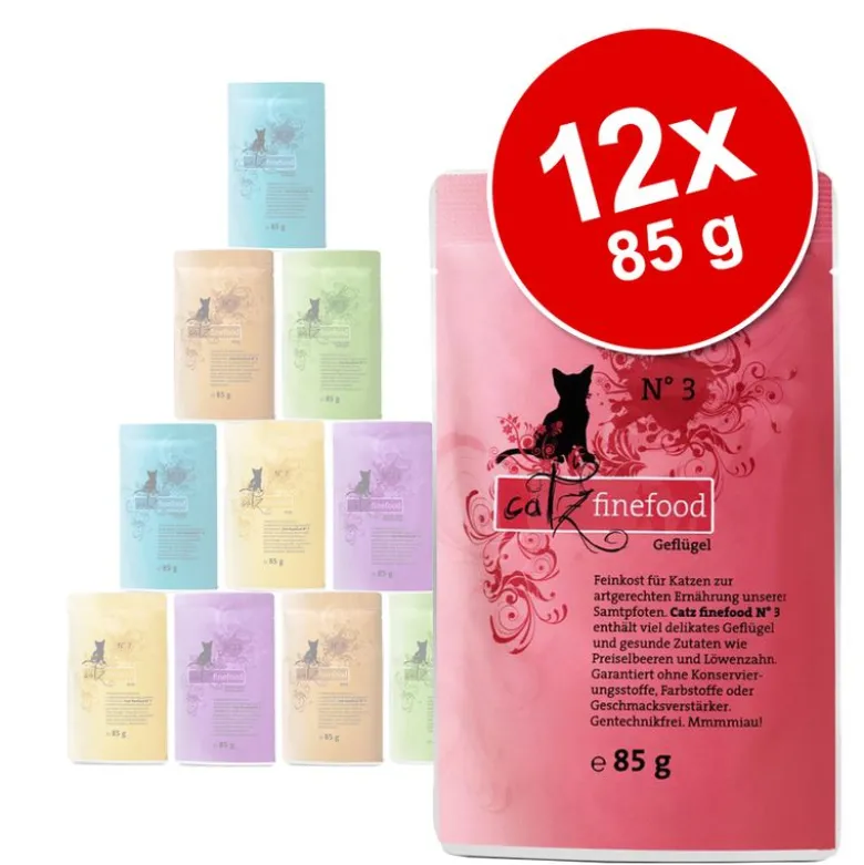 Prøvepakke: 12 x 85 g catz finefood portionsposer