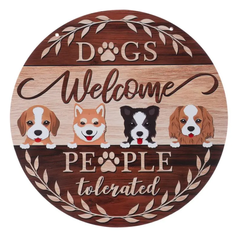 TIAKI dørskilt "Dogs Welcome - People Tolerated"