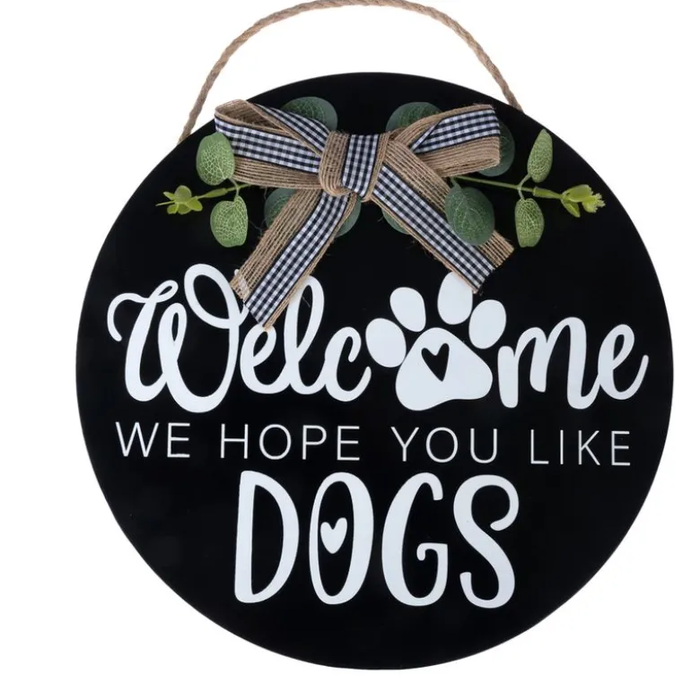 TIAKI dørskilt "Welcome - We Hope You Like Dogs"