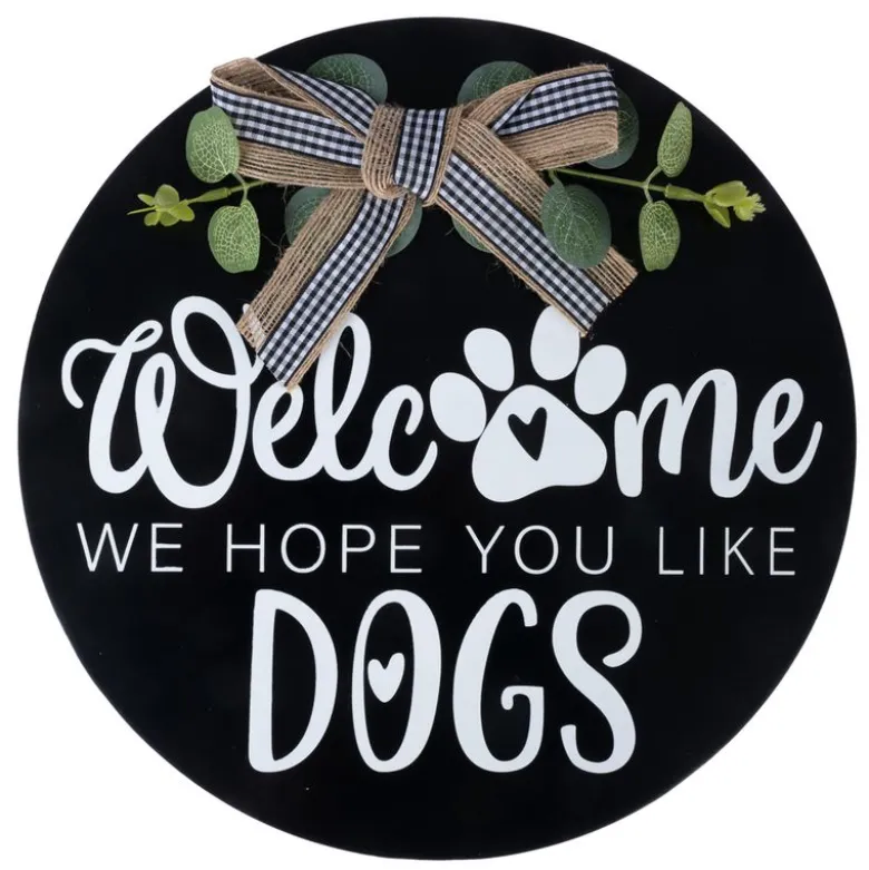 TIAKI dørskilt "Welcome - We Hope You Like Dogs"