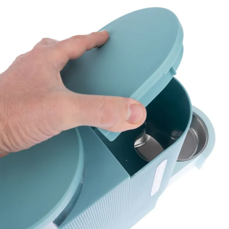 TIAKI foder- og vanddispenser, lyseblå