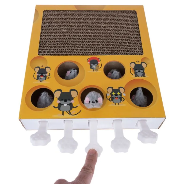 TIAKI kattelegetøj Whack-a-mole 2-i-1