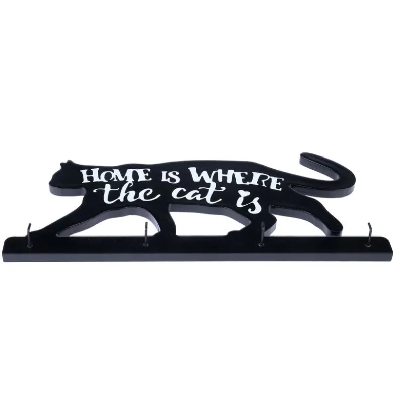 TIAKI nøglebræt "Home Is Where The Cat Is"
