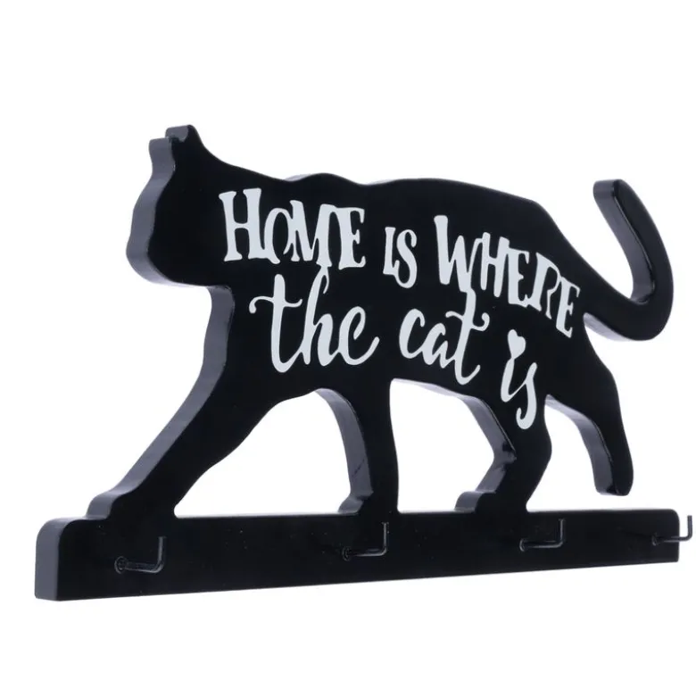 TIAKI nøglebræt "Home Is Where The Cat Is"