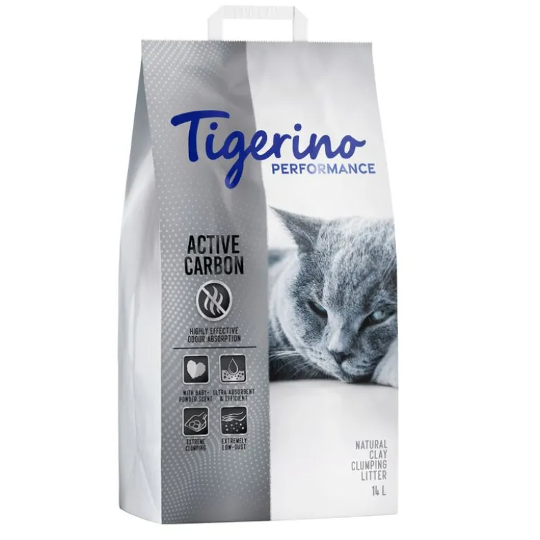 Tigerino Performance Active Carbon Kattegrus - Babypudderduft