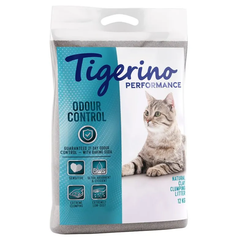 Tigerino Performance Odour Control kattegrus med natron – parfumefri