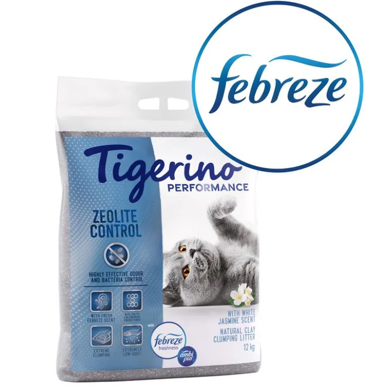 Tigerino Performance Zeolite Control kattegrus - Febreze White Jasmine