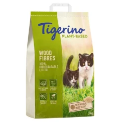 Tigerino plantebaseret kattegrus af træfibre - naturlig træduft, uden parfume