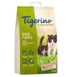 Tigerino plantebaseret kattegrus af træfibre - naturlig træduft, uden parfume