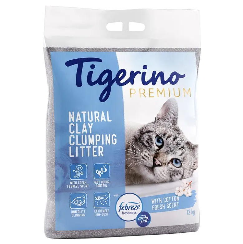 Tigerino Premium kattegrus - Febreze Cotton Fresh