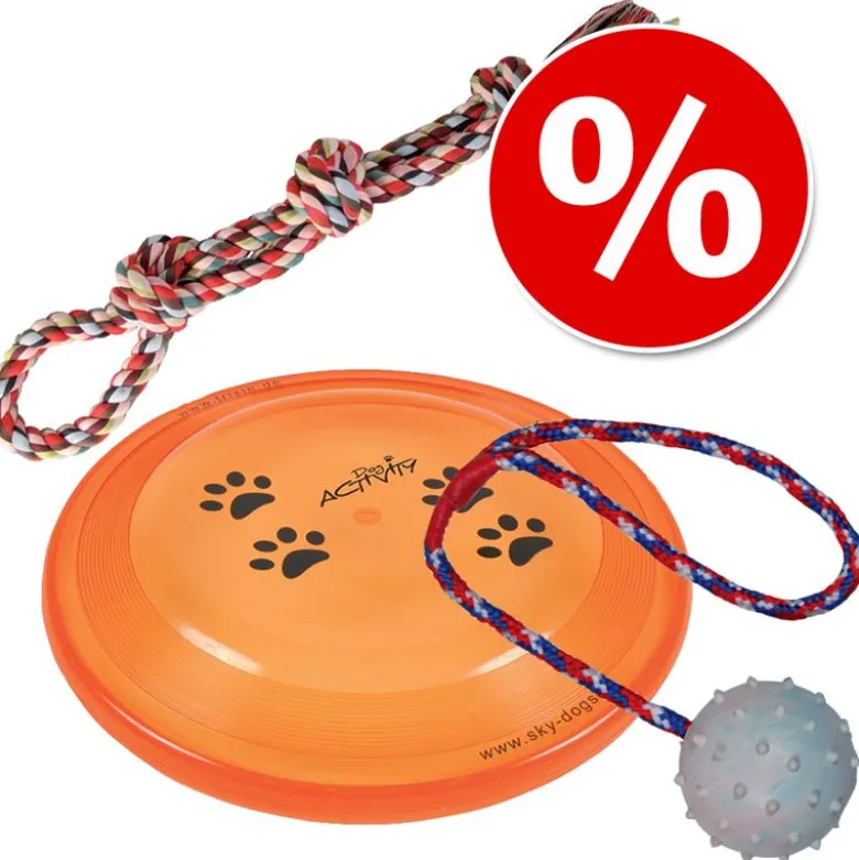Trixie legetøjssæt: Legetov, Frisbee, Gummibold