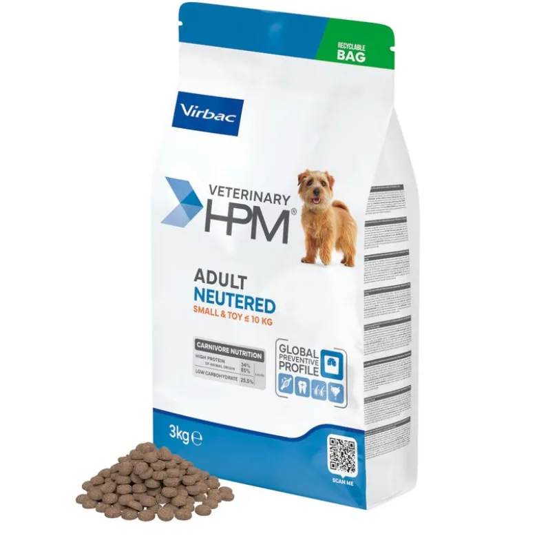Virbac Veterinary HPM Adult Dog Neutered Small & Legetøj
