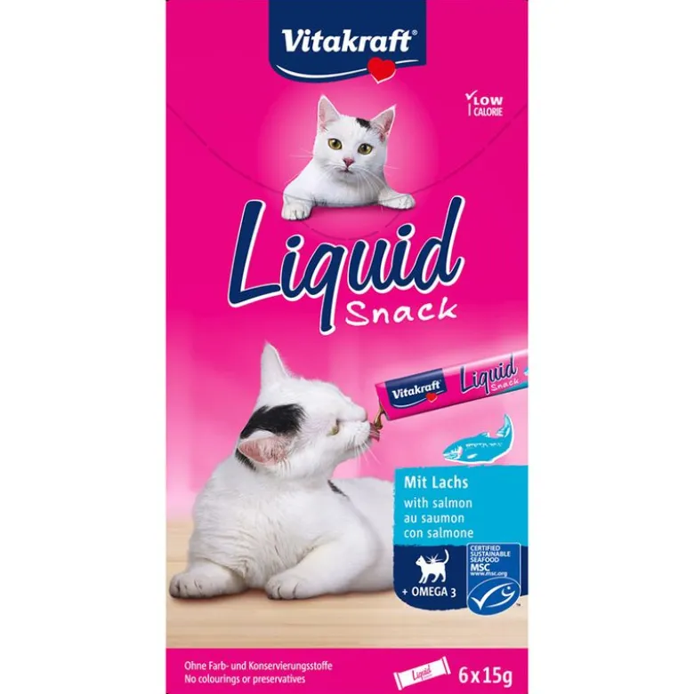 Vitakraft Cat Liquid-Snack med laks + omega-3