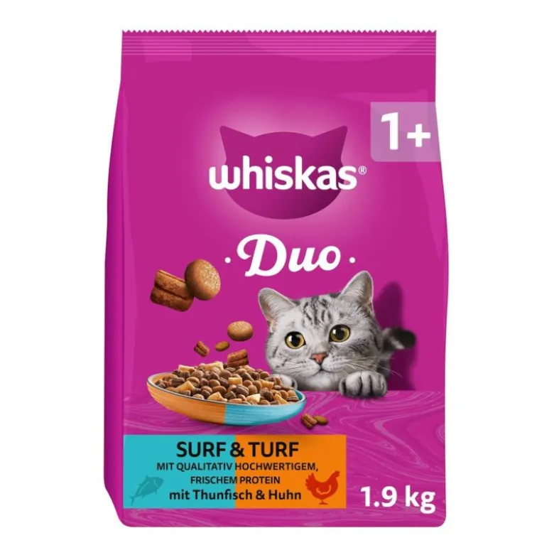 Whiskas 1+ Duo Surf & Turf Tun & Kylling