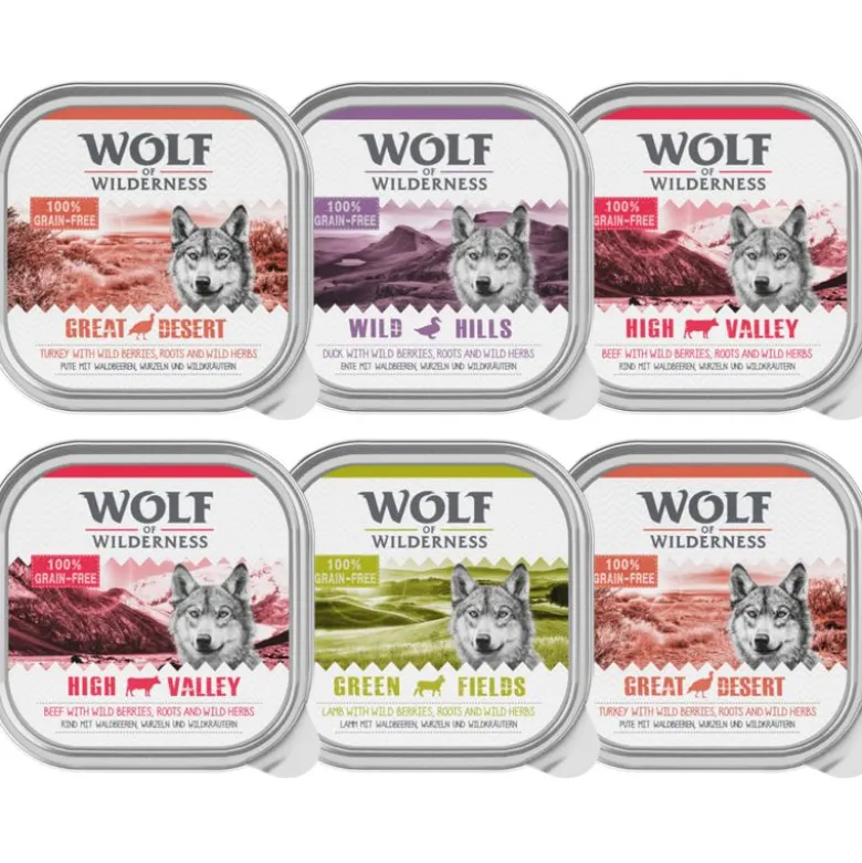Wolf of Wilderness Adult - Soft & Strong 6 x 300 g - Blandet pakke