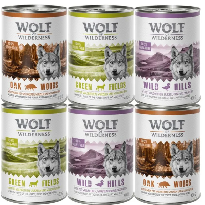 Wolf of Wilderness Adult - Soft & Strong 6 x 300 g - Blandet pakke