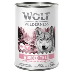 Wolf of Wilderness Adult 6 x 400 g - Med masser af frisk fjerkræ