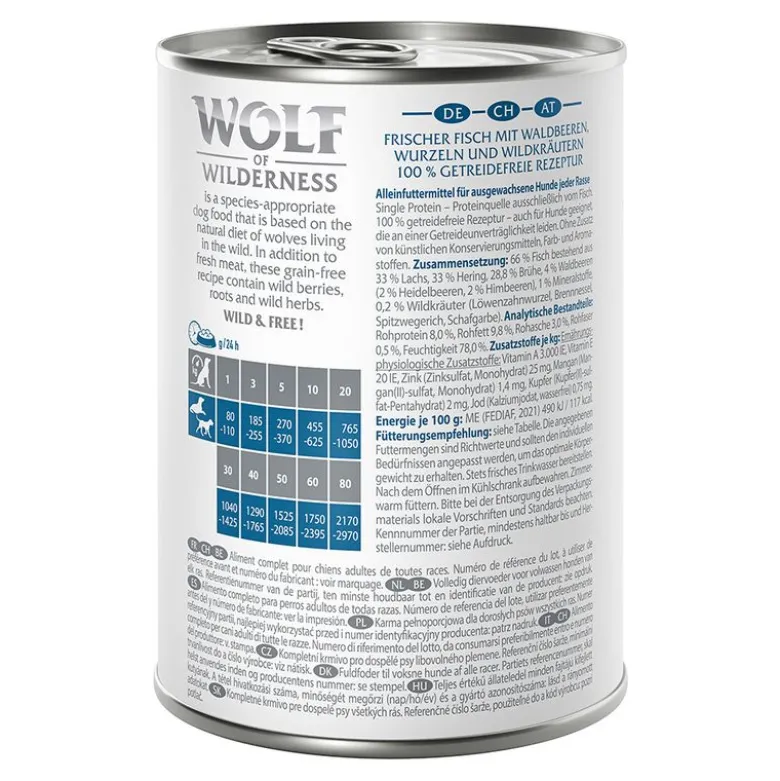 Wolf of Wilderness Adult 6 x 400 g - Single Protein