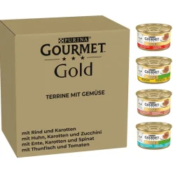 96 x 85 g Jumbo Pack Gourmet Gold + 24 x 85 g Fine Pâté Mix gratis!