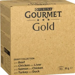 96 x 85 g Jumbo Pack Gourmet Gold + 24 x 85 g Fine Pâté Mix gratis!