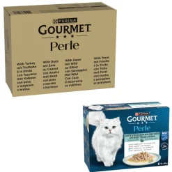 96 x 85 g Purina Gourmet Perle + 12 x 85 g Delikate bidder fra havet i sauce gratis!