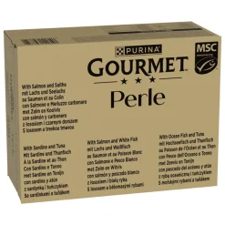 96 x 85 g Purina Gourmet Perle + 12 x 85 g Delikate bidder fra havet i sauce gratis!