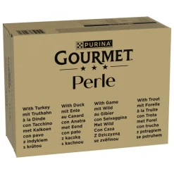96 x 85 g Purina Gourmet Perle + 12 x 85 g Delikate bidder fra havet i sauce gratis!