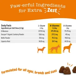 Zesty Paws Urinary Care Chews Tranebær