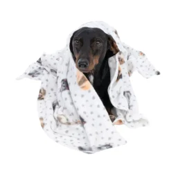 zooplus Basics Fleece Dogs & Dots hyggetæppe