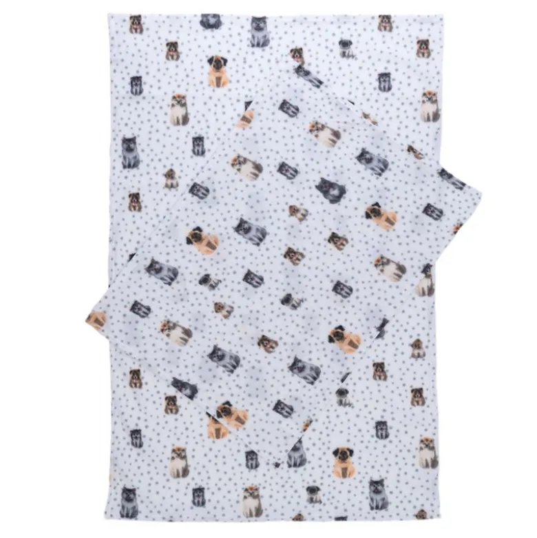 zooplus Basics Fleece Dogs & Dots hyggetæppe