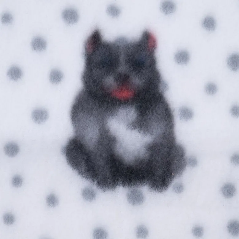 zooplus Basics Fleece Dogs & Dots hyggetæppe