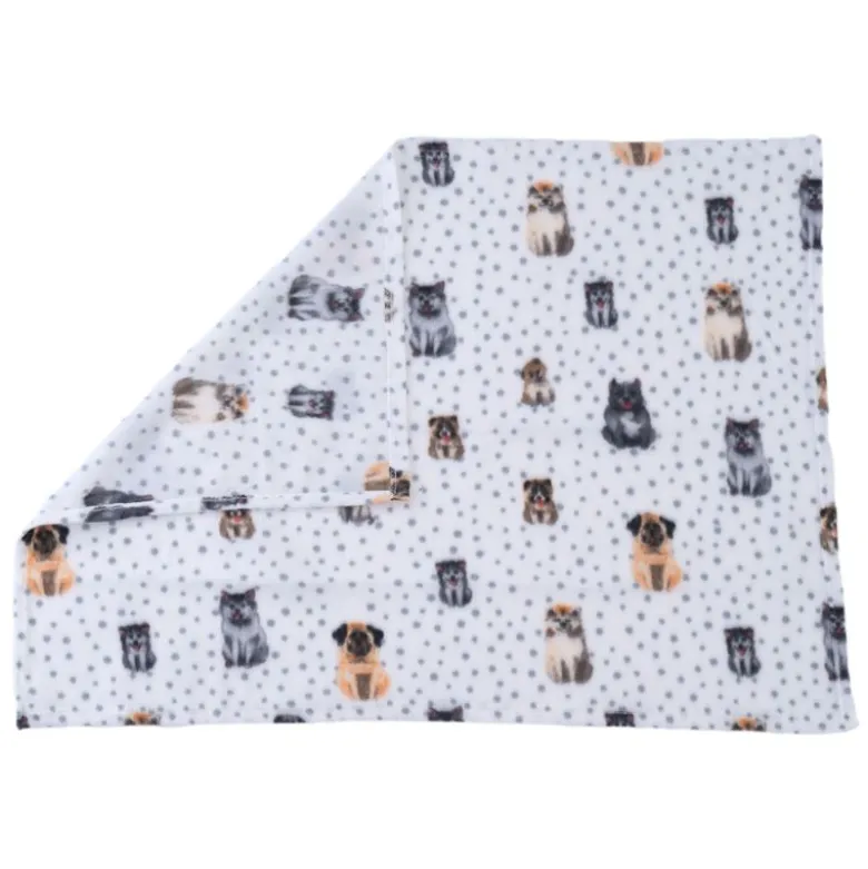 zooplus Basics Fleece Dogs & Dots hyggetæppe
