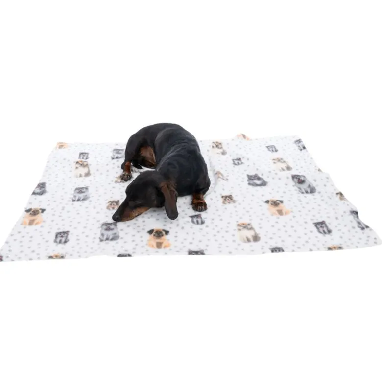 zooplus Basics Fleece Dogs & Dots hyggetæppe